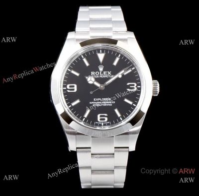 Swiss Replica Rolex Explorer I 3132 Black Dial Watch AR Watch Factory For Sale